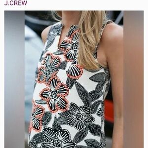 J. Crew Polynesian Floral Print Beaded Vest 2